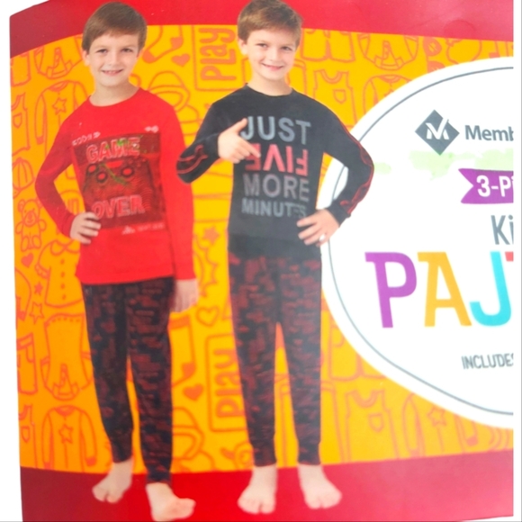 Boy's 3 Piece Gamer's Just 5 More Minutes & Game Over‎ Pajama Set Size 8 - Picture 2 of 6